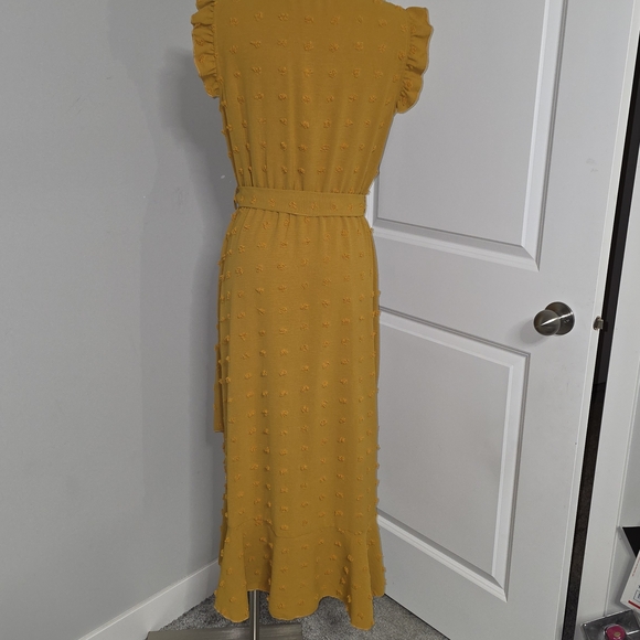 BTFBM Women's 2023 Summer Wrap V Neck Dress Ruffle Sleeve Swiss Dot Boho Sz M - Picture 14 of 16